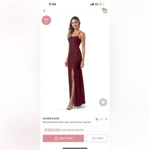 Azazie Kalea Bridesmaid Dress Cabernet